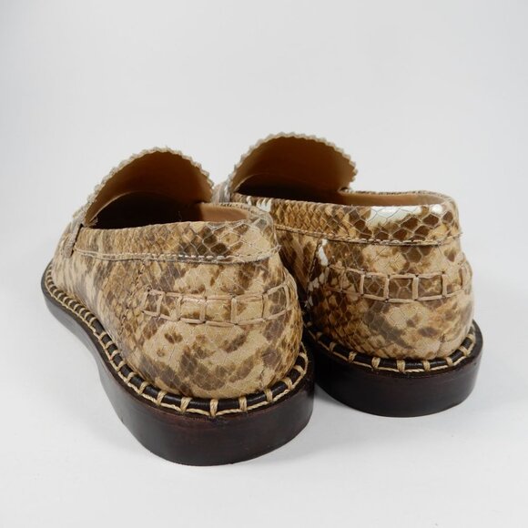 SCHUTZ Christie Penny Lug Loafers Shoes Size 6 Snakeskin Embossed Leather NEW - Picture 3 of 11